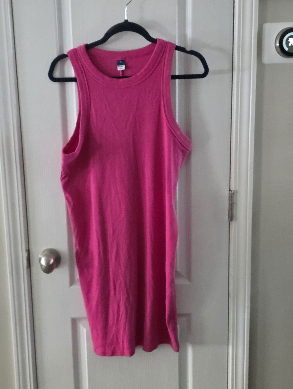 Old Navy Pink Ribbed Bodycon Tank Dress XL Stretch Cotton